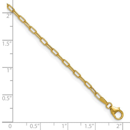 14k Rounded Paperclip Necklace - Italy