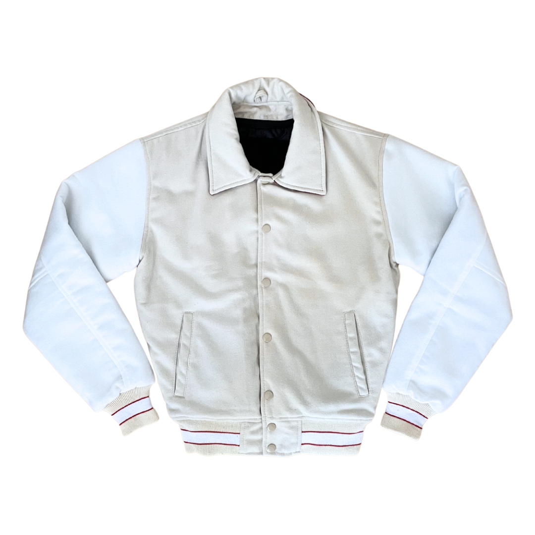 Letterman Jacket - Off White/White