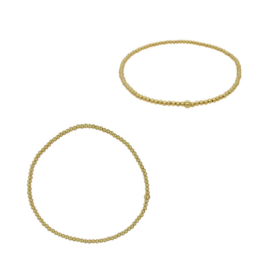 14k GF Gold Drop Bracelet 2mm