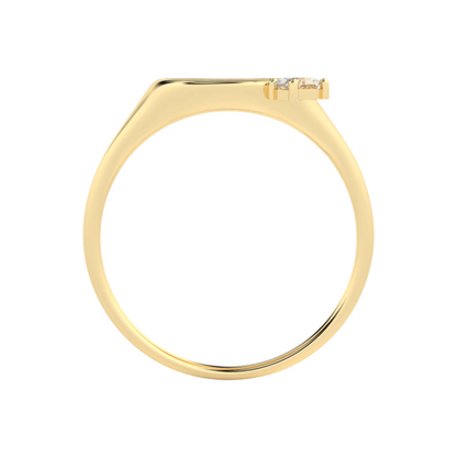 The Franca Floating Round Diamond Signet Ring | Also, Freedom