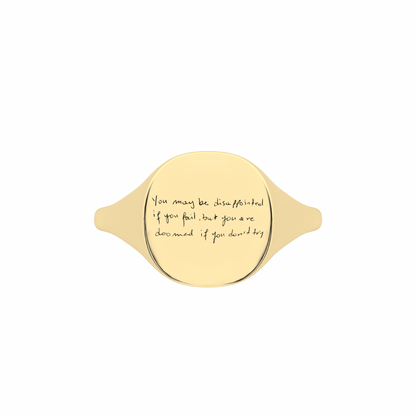 The Franca Touch Signet Ring - Custom Handwriting