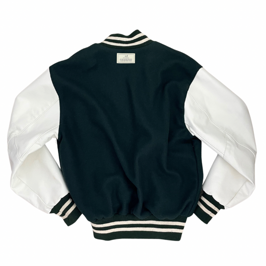 Letterman Jacket - Forest Green/White
