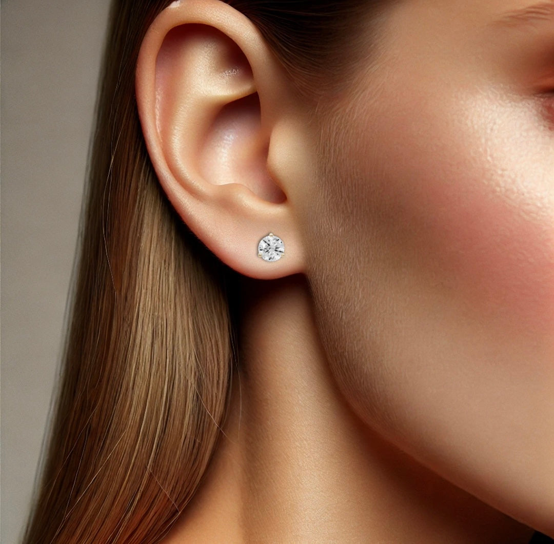 Martini Diamond Studs - Lab Grown (12 Sizes)