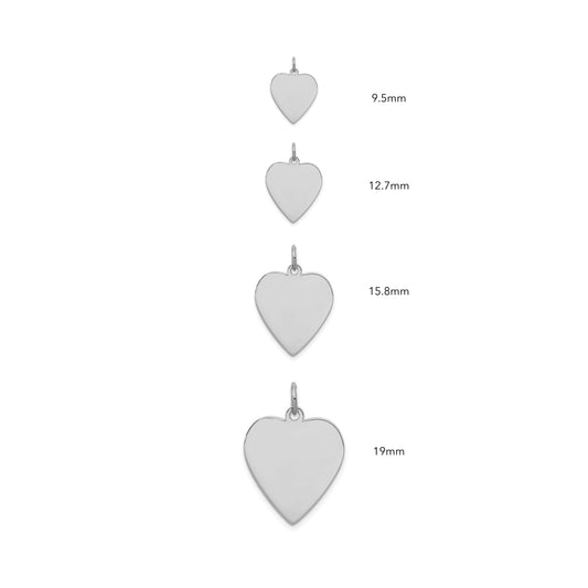 Custom Whole Heart Charm (4 Sizes) White Gold