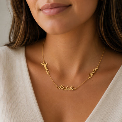 Three Name Necklace