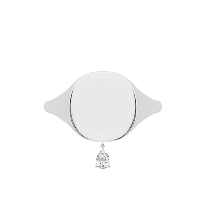 The Franca Pendulum Pear Diamond Ring - WG