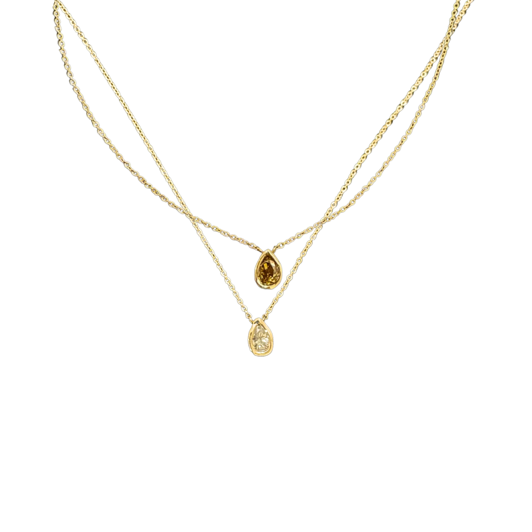 Floating Pear Diamond Necklace