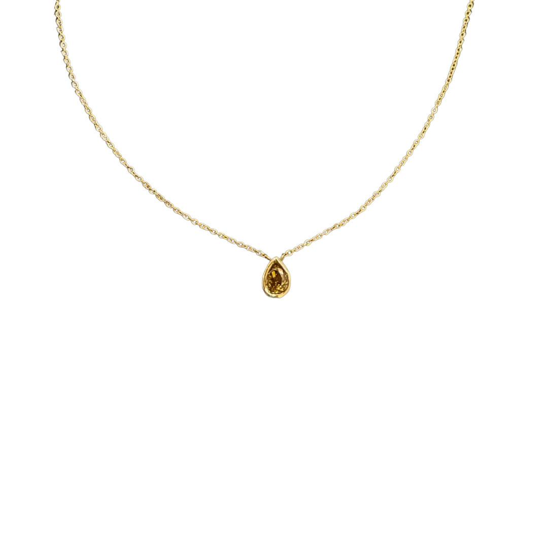 Floating Pear Diamond Necklace