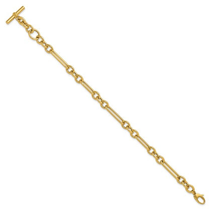 14k T-Bar Mixed Link Bracelet/Anklet