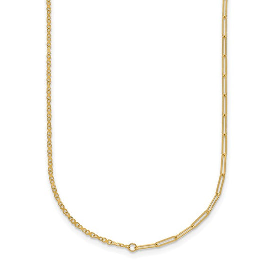 14k Paperclip + Infinity Mixed Link Necklace