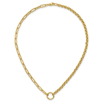 14k Paperclip + Rolo Mixed Link Necklace