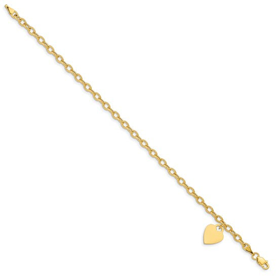 14k Sweetheart Dangle Bracelet