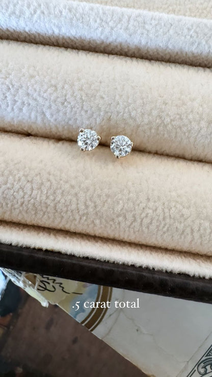 The Espresso Martini Diamond Studs - Natural - 11 Sizes