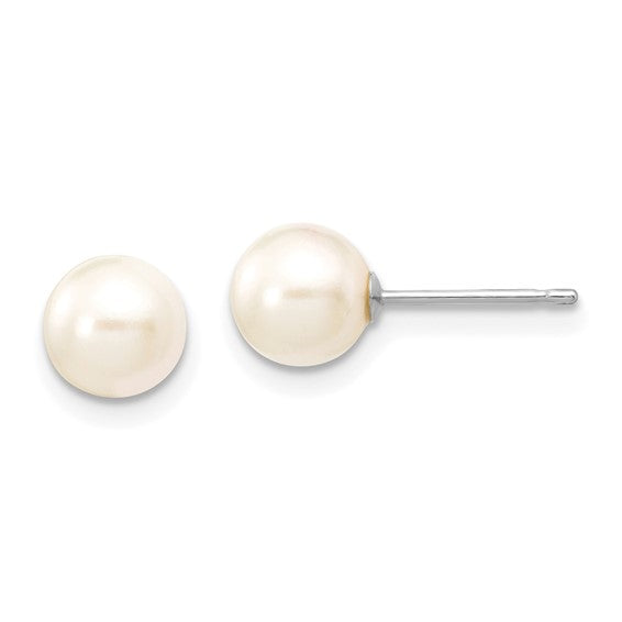 Akoya Pearl Earrings - 14k White Gold