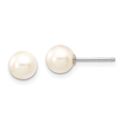 Akoya Pearl Earrings - 14k White Gold