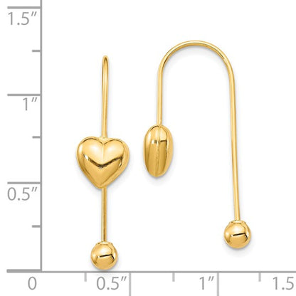 14k Sweetheart Swing Earrings