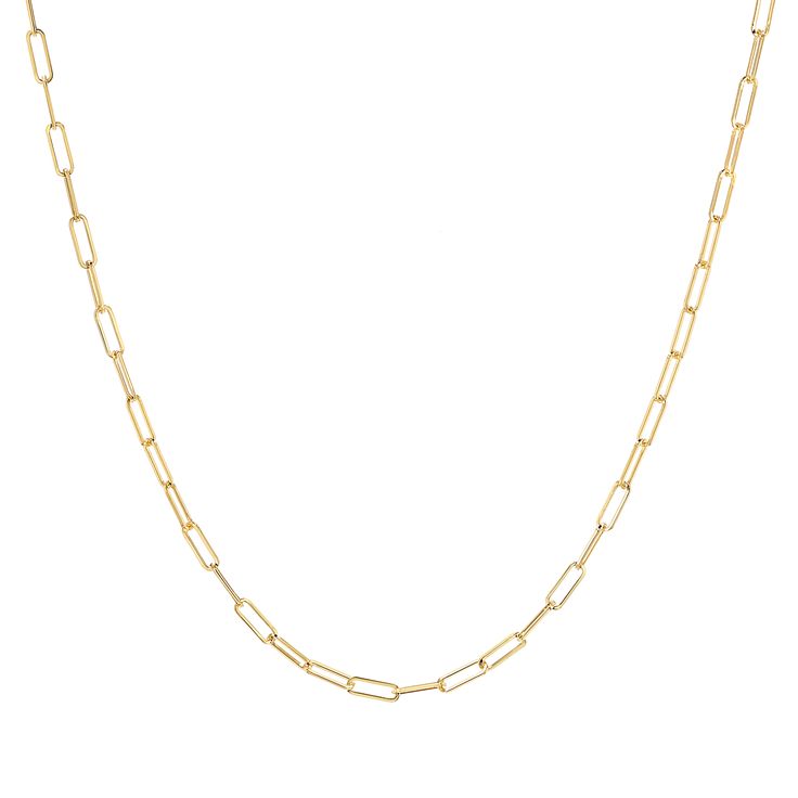 14k GF Dainty Paperclip Chain 2mm