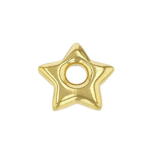 14k Vermeil Star Puff Charm/Spacer
