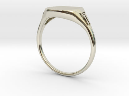 Engraved Squared Signet (Pinky) Ring 14k 3d printed