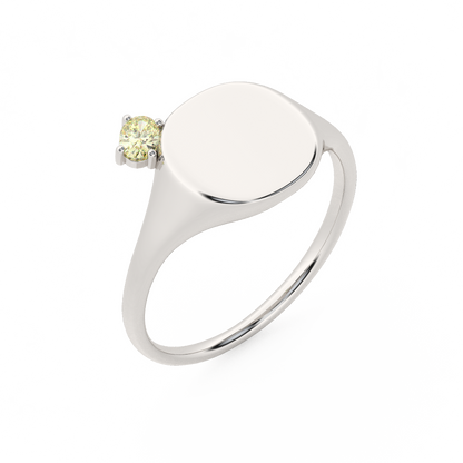 The Franca Floating Diamond, White Gold Ring - Also, Freedom
