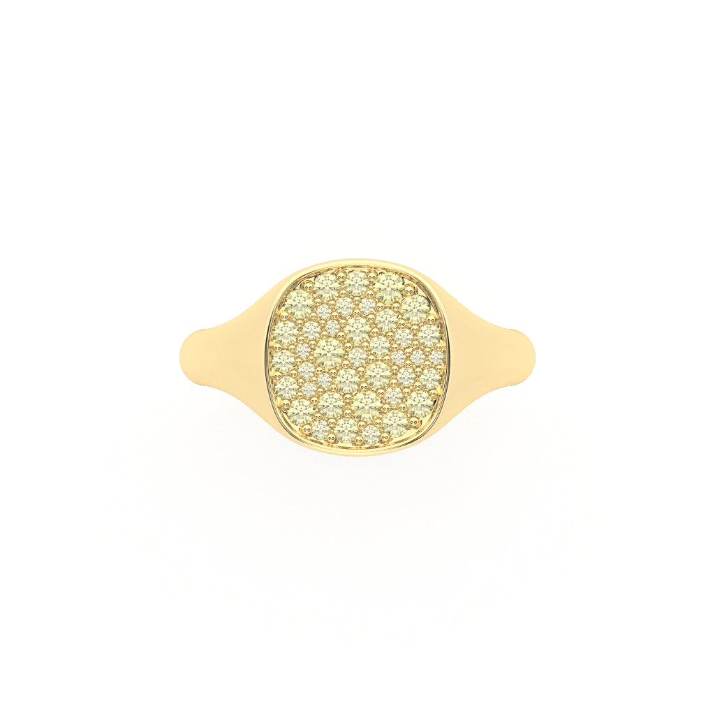 The Franca Squared Signet Pavé Pinky Ring - Also, Freedom