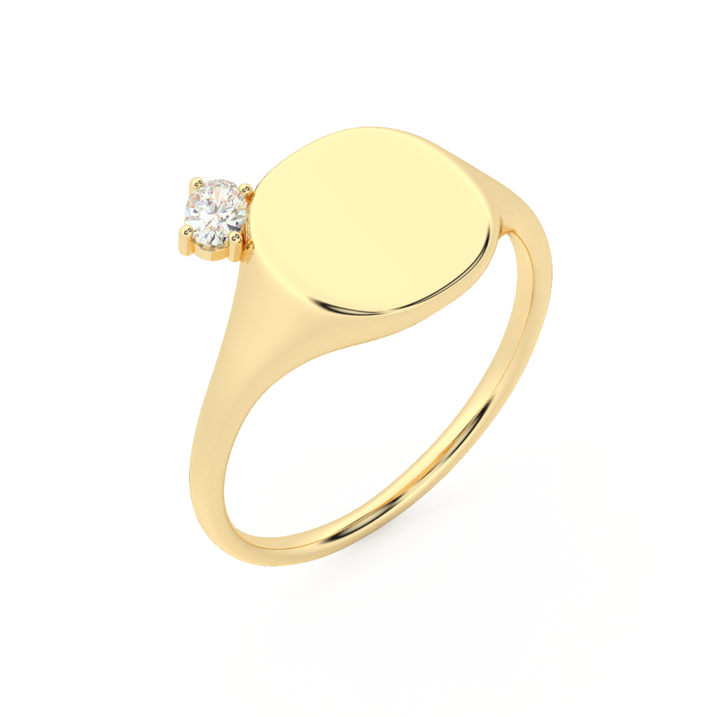 The Franca Floating Diamond, Yellow Gold Ring - Also, Freedom