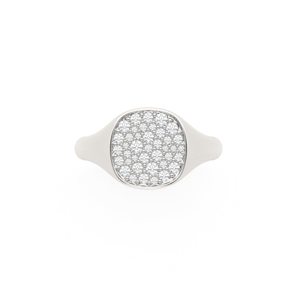 The Franca Squared Signet Pavé Pinky Ring - Also, Freedom