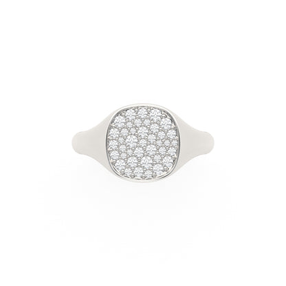 The Franca Squared Signet Pavé Pinky Ring - Also, Freedom